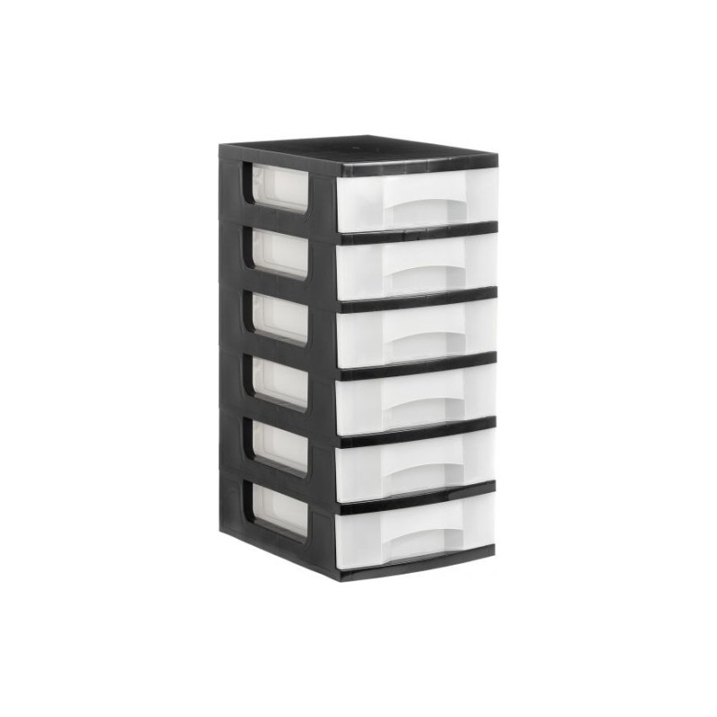 10061-TORRE DE ALMACENAJE 6 CAJONES DE 6 LITROS NEGRO/TRANSLUCIDO 390X290X635 MM ARCHIVO 2000 1106 CS TL 10061-TORRE DE ALMACENAJE 6 CAJONES DE 6 LITROS NEGRO/TRANSLUCIDO 390X290X635 MM ARCHIVO 2000 1106 CS TL