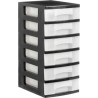 10061-TORRE DE ALMACENAJE 6 CAJONES DE 6 LITROS NEGRO/TRANSLUCIDO 390X290X635 MM ARCHIVO 2000 1106 CS TL