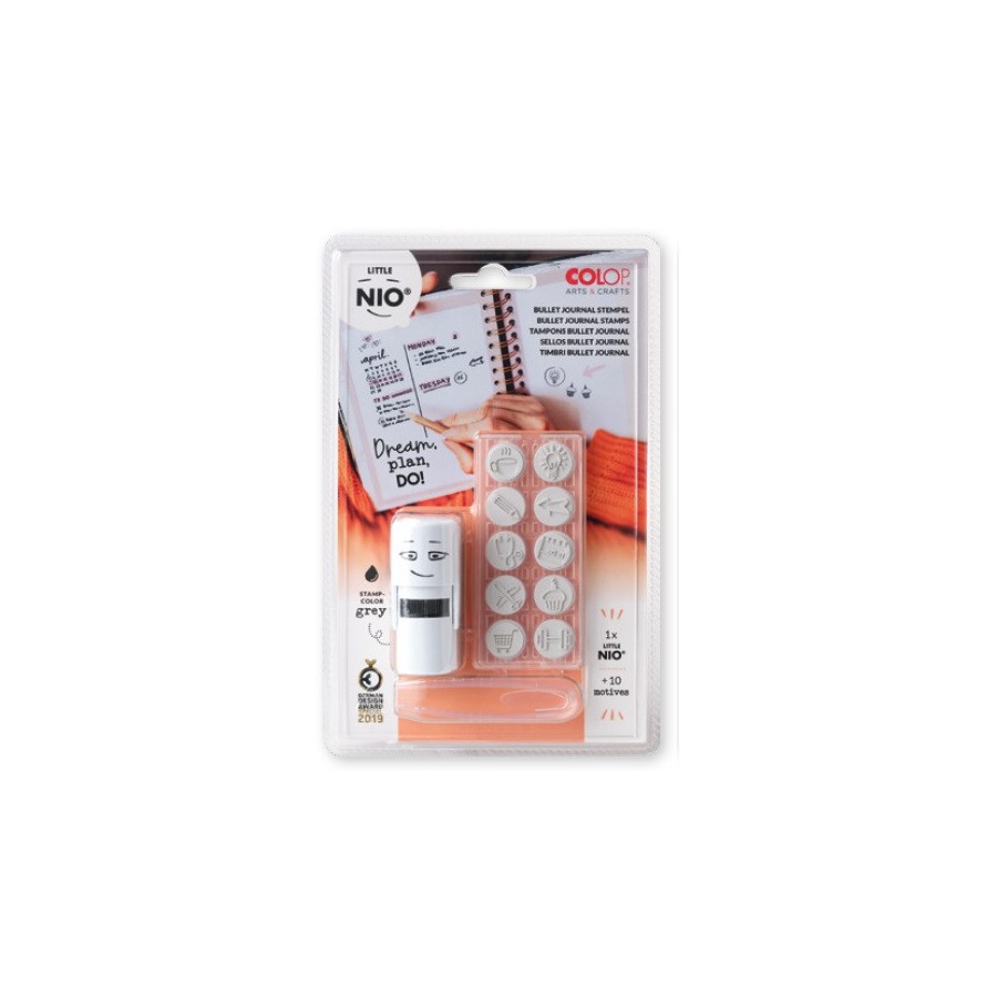 10105-BLISTER IMPRENTILLA LITTLE NIO 10 PICTOS TEMATICA "DECORA TU AGENDA" COLOP NIL005