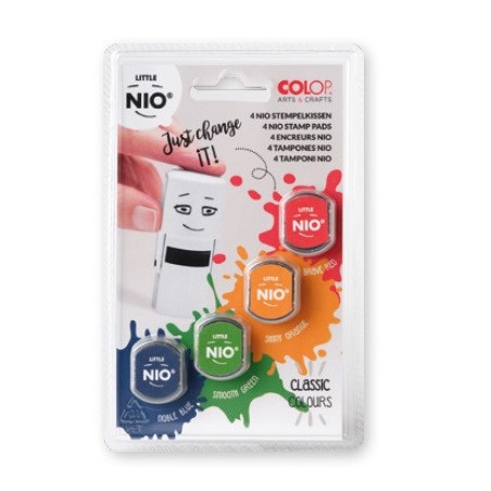 10109-BLISTER 4 RECAMBIOS ALMOHADILLAS LITTLE NIO 4 COLORES SOLIDOS SURTIDOS COLOP NIL099