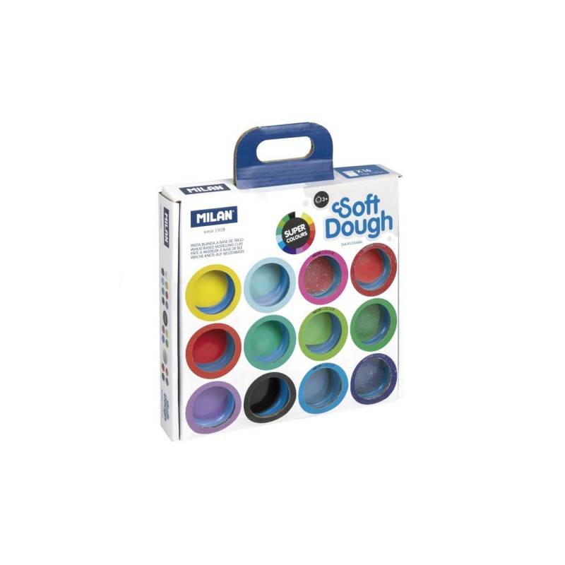 10118-MALETIN 16 BOTES PASTA BLANDA SOFT DOUGH DE 30GR COLORES SURTIDOS (INCLUYE NEON Y GLITTER) MILAN 913316SC 10118-MALETIN 16 BOTES PASTA BLANDA SOFT DOUGH DE 30GR COLORES SURTIDOS (INCLUYE NEON Y GLITTER) MILAN 913316SC
