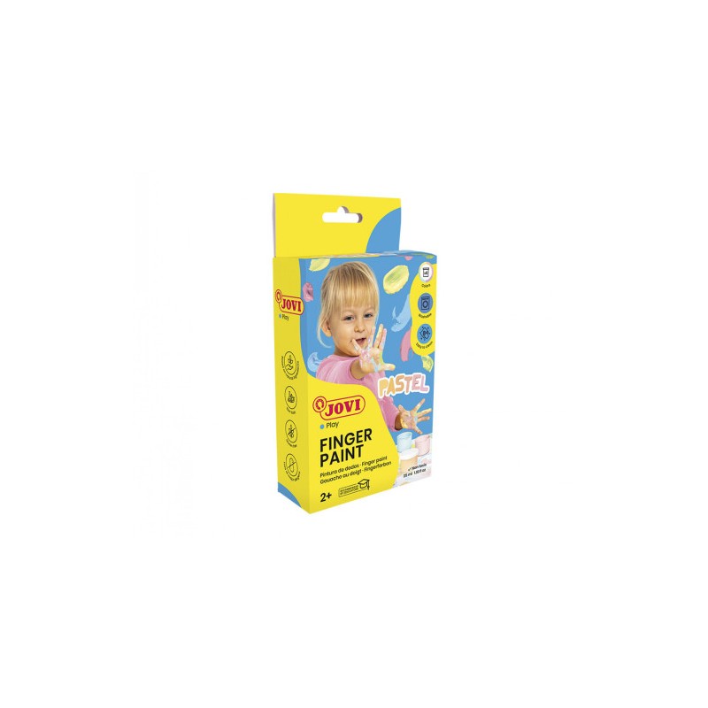10122-ESTUCHE PINTURA DEDOS 6 BOTES 35ML COLORES PASTEL JOVI 540P