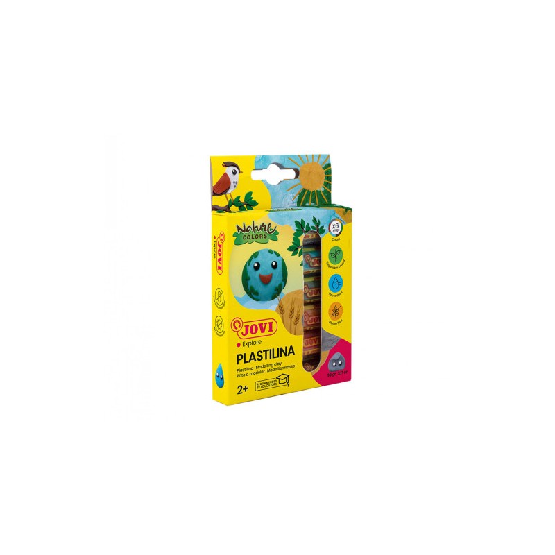 10130-ESTUCHE PLASTILINA 6 BARRAS DE 15GR COLORES SURTIDOS GAMA NATURE JOVI 90/6N