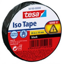 10154-ROLLO CINTA AISLANTE PVC 19MMX20METROS NEGRA TESA 56190-00008-22