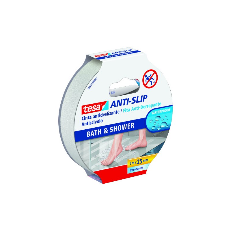 10155-ROLLO CINTA SEGURIDAD ADHESIVA ANTIDESLIZANTE 25 MM X 5 METROS TRANSPARENTE TESA 55533-00001-11 10155-ROLLO CINTA SEGURIDAD ADHESIVA ANTIDESLIZANTE 25 MM X 5 METROS TRANSPARENTE TESA 55533-00001-11