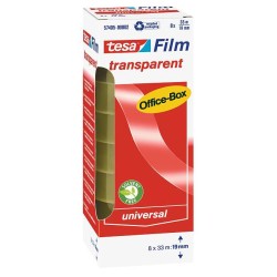 10195-PACK 8 CINTAS ADHESIVAS TRANSPARENTE 33MX19MM TESA 57405-00002-01