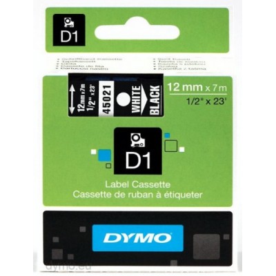 CINTA ROTULADORA D1 12MMX7M BLANCO NEGRO DYMO S0720610