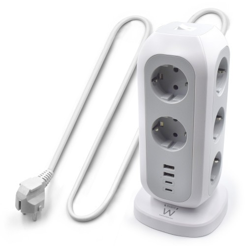 10649-Ewent EW3861 base multiple 2 m 11 salidas AC Interior Blanco