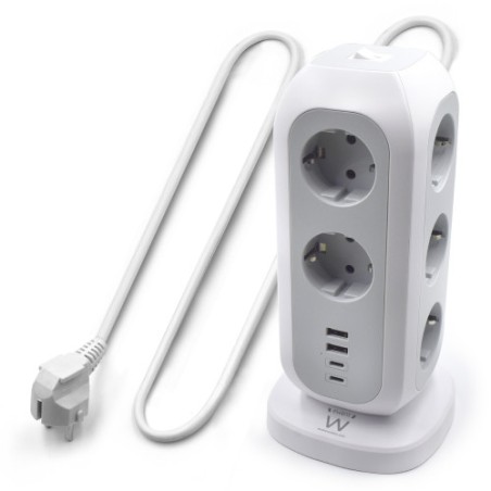 10649-Ewent EW3861 base multiple 2 m 11 salidas AC Interior Blanco