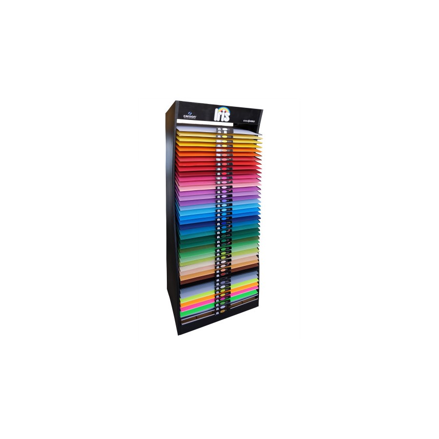 10730-PACK 2300 CARTULINAS 50X65 COLORES SURTIDOS + REGALO EXPOSITOR METALICO 42 BALDAS CANSON PACKEXPO50X65