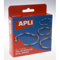 10744-CAJA 20 UDS. ANILLAS METALICAS ARTICULADAS 32 MM APLI 453