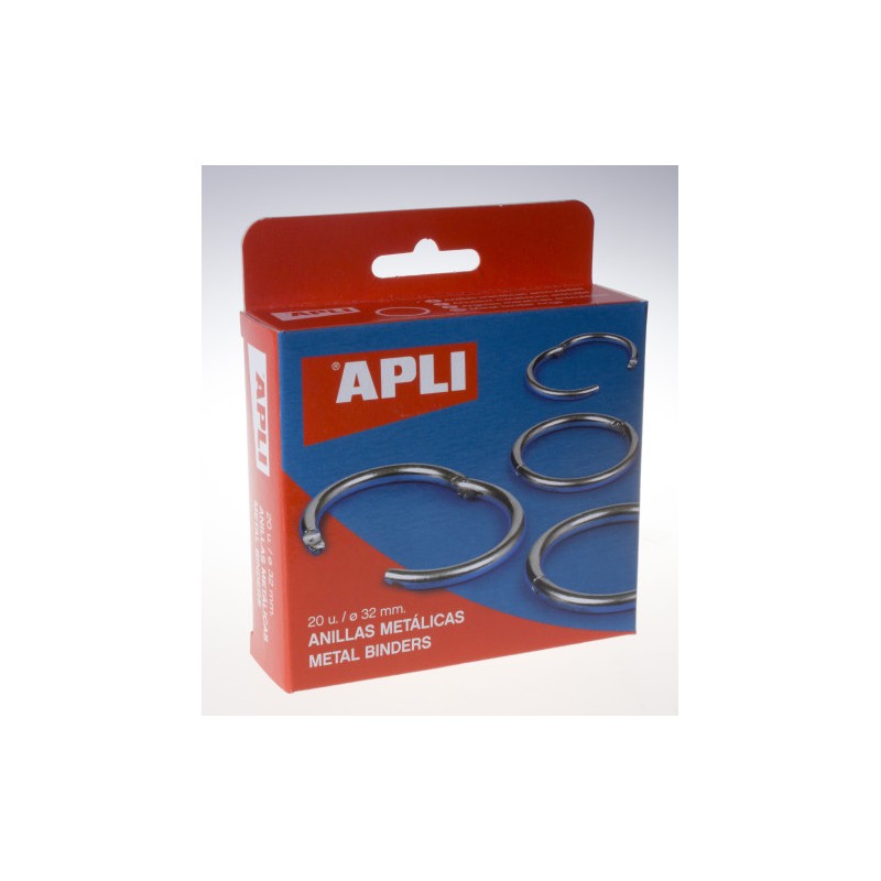 10744-CAJA 20 UDS. ANILLAS METALICAS ARTICULADAS 32 MM APLI 453