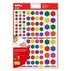 10746-APLI 18768 etiqueta decorativa engomada Azul, Fucsia, Verde, Naranja, Purpura, Rojo, Amarillo