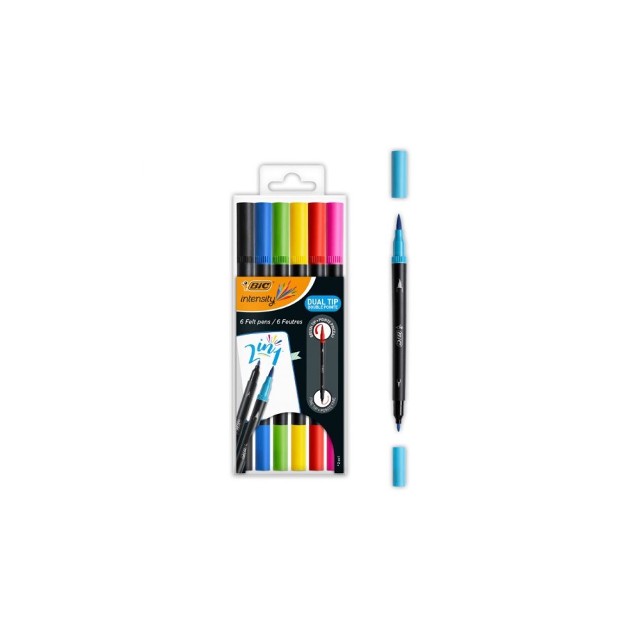 10749-BIC Intensity Dual Tip rotulador Negro, Azul, Verde, Purpura, Rojo, Amarillo 6 pieza(s)