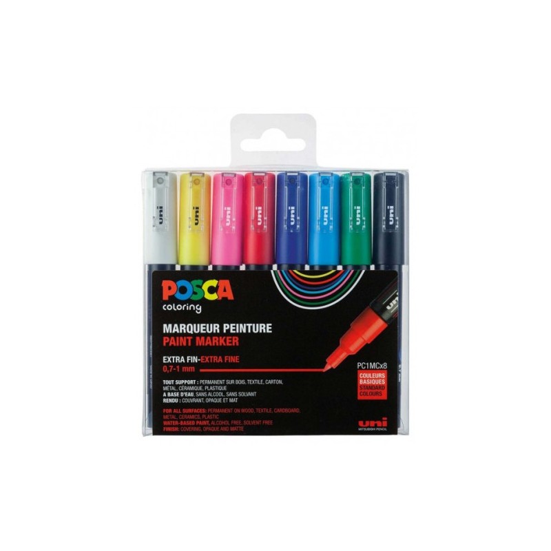 10772-ESTUCHE 8 UDS. PC1M BASIC POSCA UNIBALL 182634667
