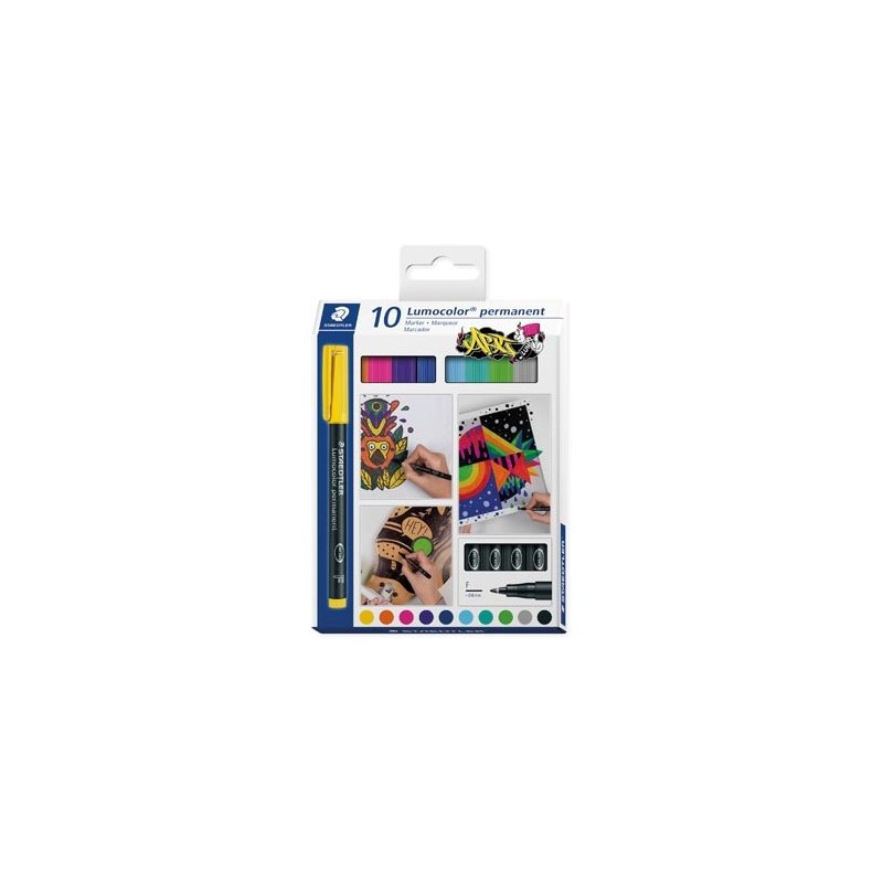10777-ESTUCHE 10 UDS LUMOCOLOR PERMANENT 318 STAEDTLER 318 C10