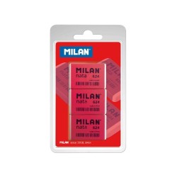 10785-BLISTER 3 GOMAS NATA(R) 624 CON BANDA DE CELOFAN ROSA MILAN BPM9205