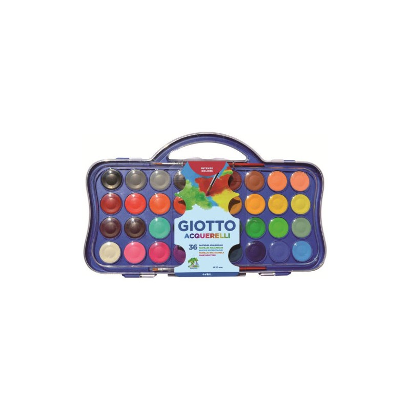 10838-ESTUCHE 36 ACUARELAS 30 MM + 2 PINCELES GIOTTO F353600