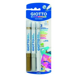 10842-BLISTER 3 ROTULADORES DECOR METALLIC ORO, PLATA Y BLANCO GIOTTO F014700