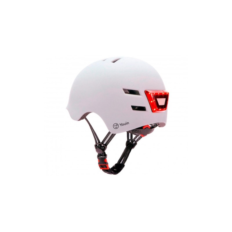 10874-YOUIN CASCO CON LED FRONTAL Y TRASERO BLANCO (TALLA M) 10874-YOUIN CASCO CON LED FRONTAL Y TRASERO BLANCO (TALLA M)