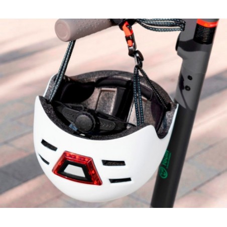 10875-YOUIN CASCO CON LED FRONTAL Y TRASERO BLANCO   (TALLA M)