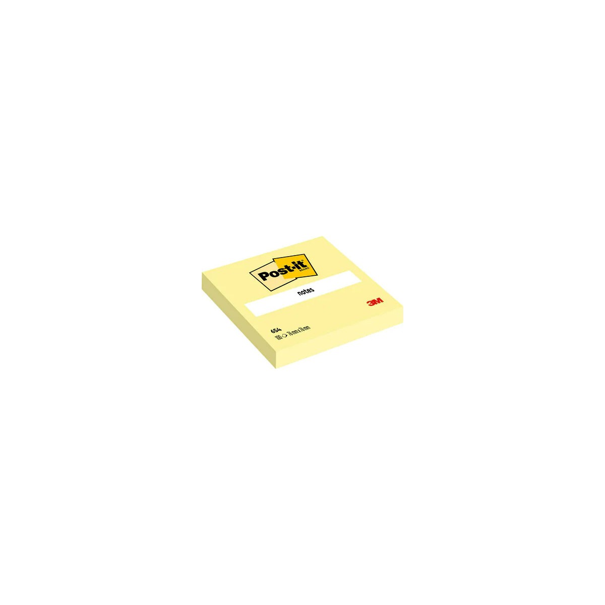 PACK 12 BLOCS 100 HOJAS NOTAS ADHESIVAS 76X76MM CANARY YELLOW SIN ENCELOFANADO INDIVIDUAL 654 POST IT 7100290160