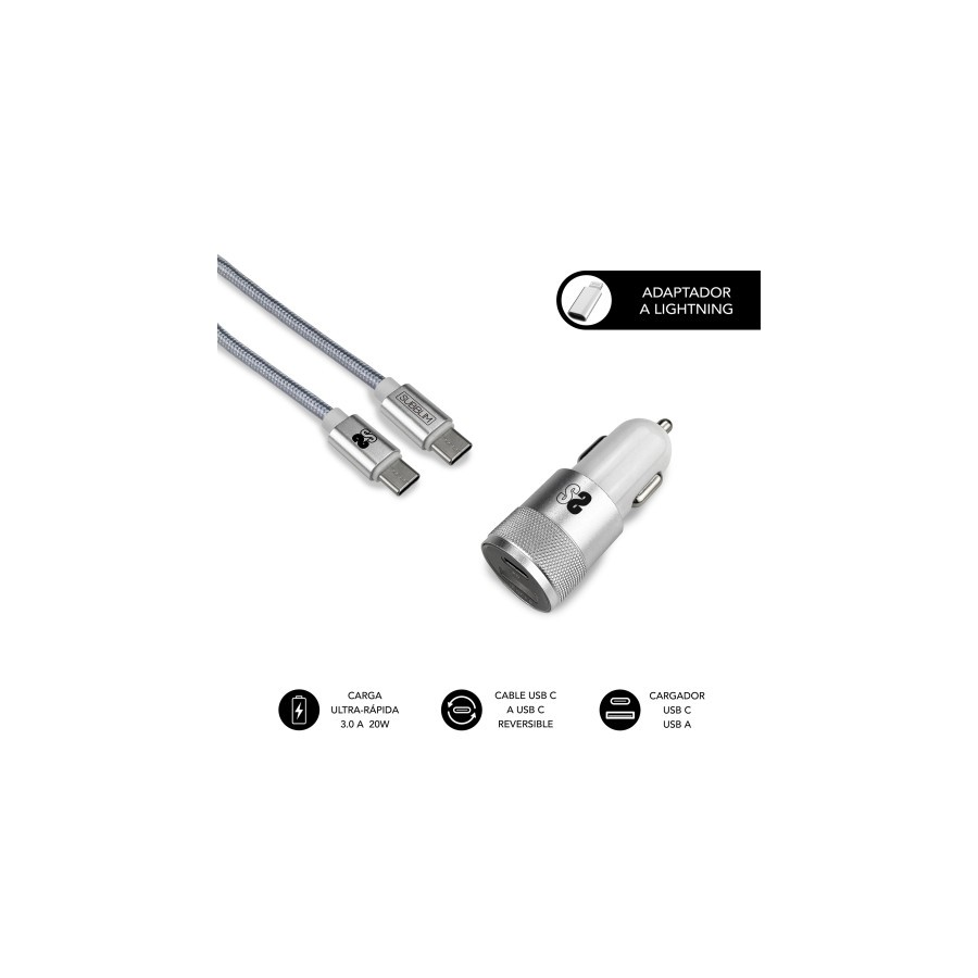 10967-DUAL CAR CHARGER PD20W+QC3.0+C TO C/LIGHTNING S 10967-DUAL CAR CHARGER PD20W+QC3.0+C TO C/LIGHTNING S