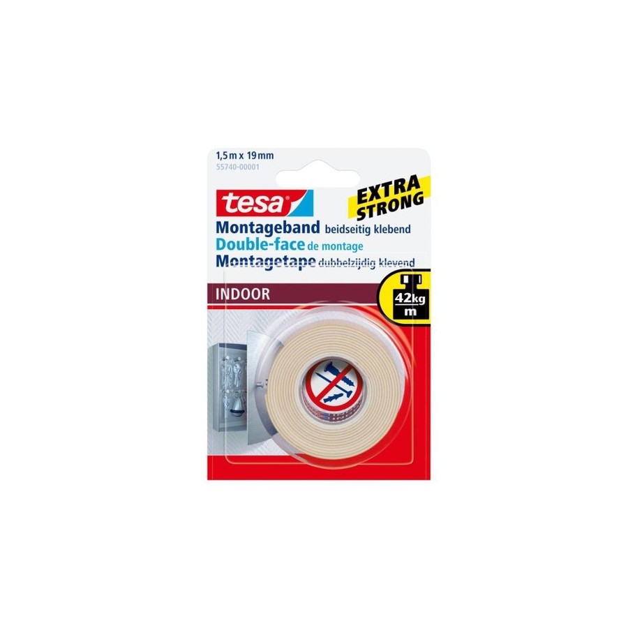 1102-CINTA ADHESIVA POWERBOND DOBLE CARA PEQUENOS OBJETOS (INTERIOR) 19MM.X1,5M. TESA 55740-00002-04 1102-CINTA ADHESIVA POWERBOND DOBLE CARA PEQUENOS OBJETOS (INTERIOR) 19MM.X1,5M. TESA 55740-00002-04