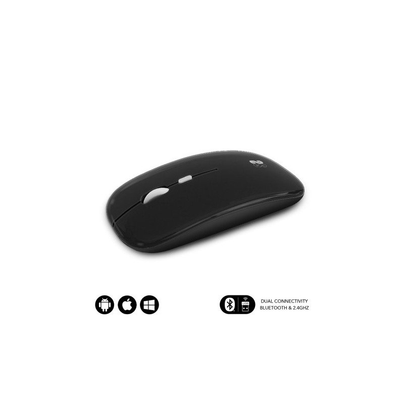 11109-SUBBLIM Raton Optico Inalambrico 2.4G y Bluetooth Dual Flat Mouse Recargable Negro 11109-SUBBLIM Raton Optico Inalambrico 2.4G y Bluetooth Dual Flat Mouse Recargable Negro