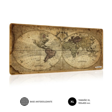 11117-SUBBLIM Alfombrilla Raton Vintage World XL Mouse Pad 900x400x3