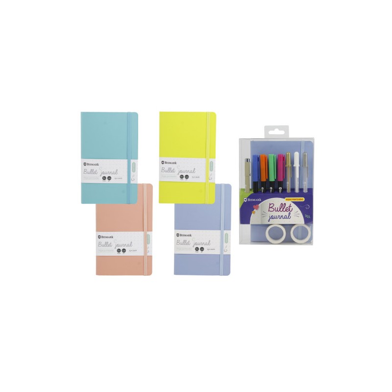 11137-SET  LIBRETA BULLET SOFT +  ROTULADORES PINCEL Y BOLIGRAFOOS BISMARK INGRAF 330619
