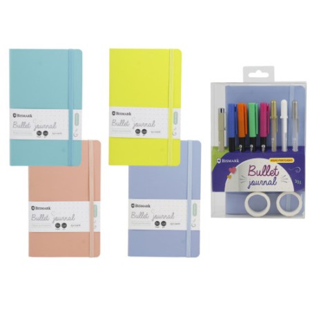 11137-SET  LIBRETA BULLET SOFT +  ROTULADORES PINCEL Y BOLIGRAFOOS BISMARK INGRAF 330619