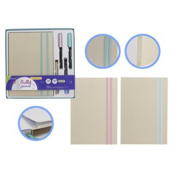 11139-SET  LIBRETA BULLET KRAFT + ROTULADORES PINCEL Y BOLIGRAFO BISMARK INGRAF 330620