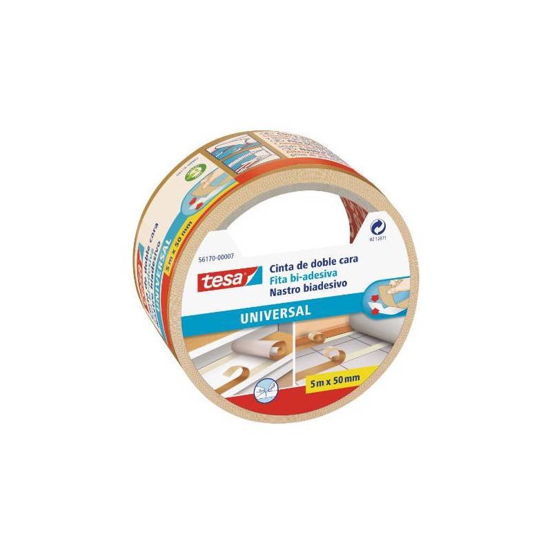 1116-CINTA ADHESIVA UNIVERSAL DOBLE CARA ESPECIAL MOQUETAS 50MM.X5M. TESA 56170-00007-11 1116-CINTA ADHESIVA UNIVERSAL DOBLE CARA ESPECIAL MOQUETAS 50MM.X5M. TESA 56170-00007-11