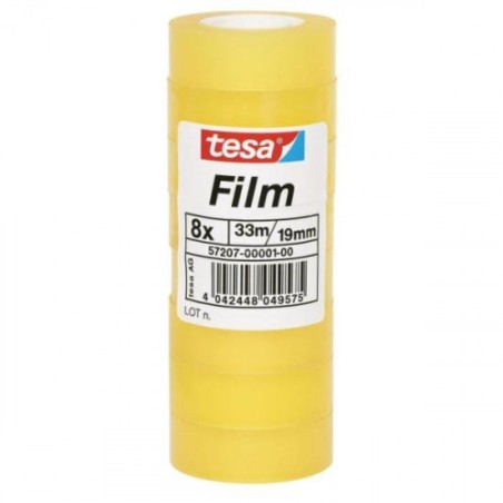 1117-TORRE 8 ROLLOS CINTA ADHESIVA STANDARD 19MM.X33M. TRANSPARENTE TESA 57207-00001-01