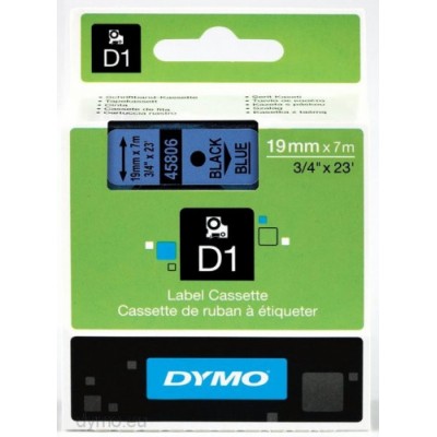 CINTA ROTULADORA D1 19MMX7M NEGRO AZUL DYMO S0720860