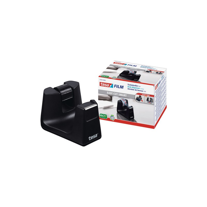 1122-DISPENSADOR SOBREMESA "PORTARROLLOS" EASY CUT SMART PARA ROOLLOS DE 33M. NEGRO TESA 53902-00000-01