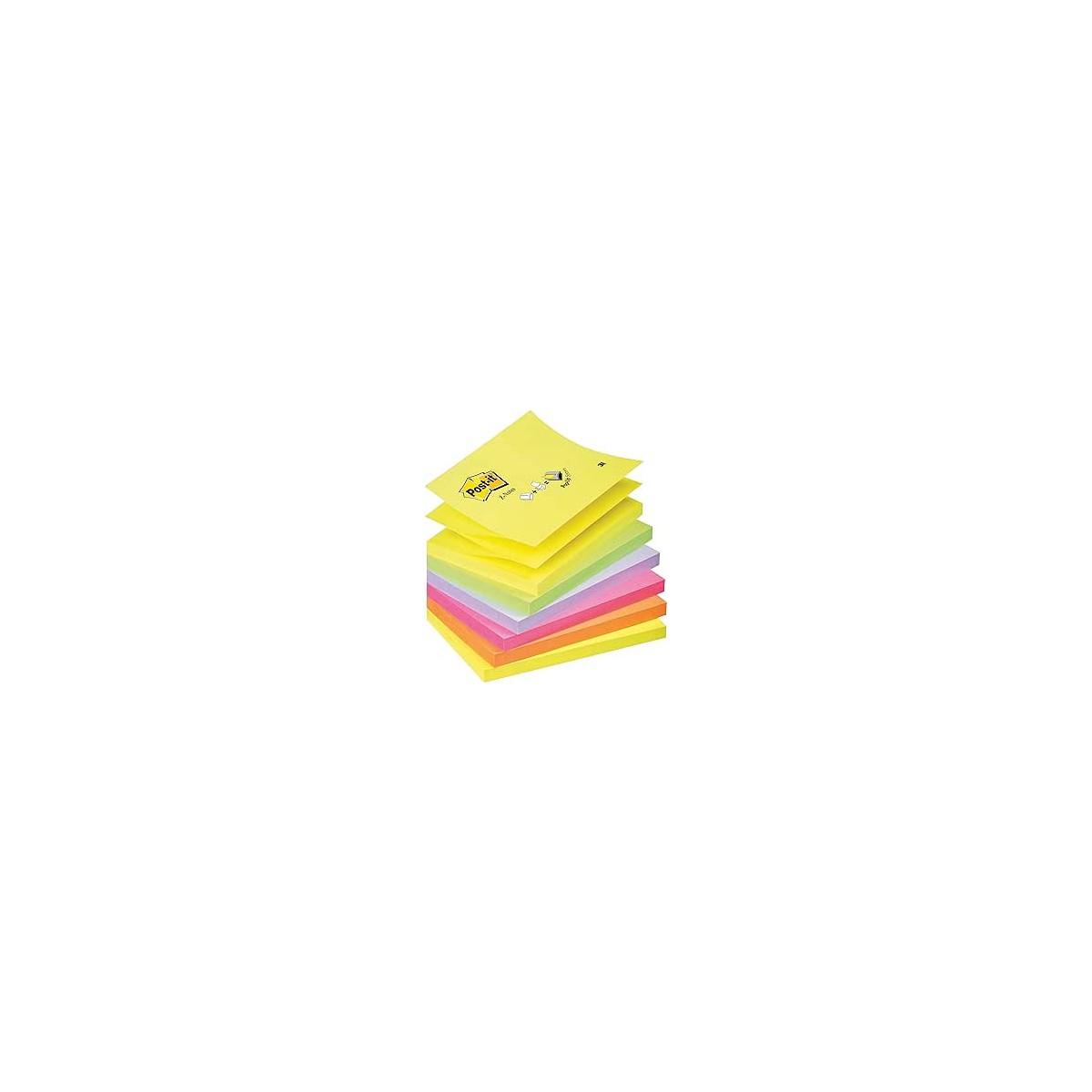 PACK 12 BLOCS 100 HOJAS Z NOTES ADHESIVAS 76X76MM COLORES SURTIDOS FLuOR R330 NR POST IT 7100290154