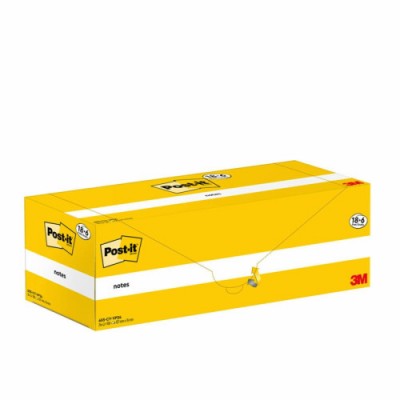 PACK 186 BLOCS 100 HOJAS NOTAS ADHESIVAS 76X127MM CANARY YELLOW CAJA CARToN 655 CY VP24 POST IT 7100317836