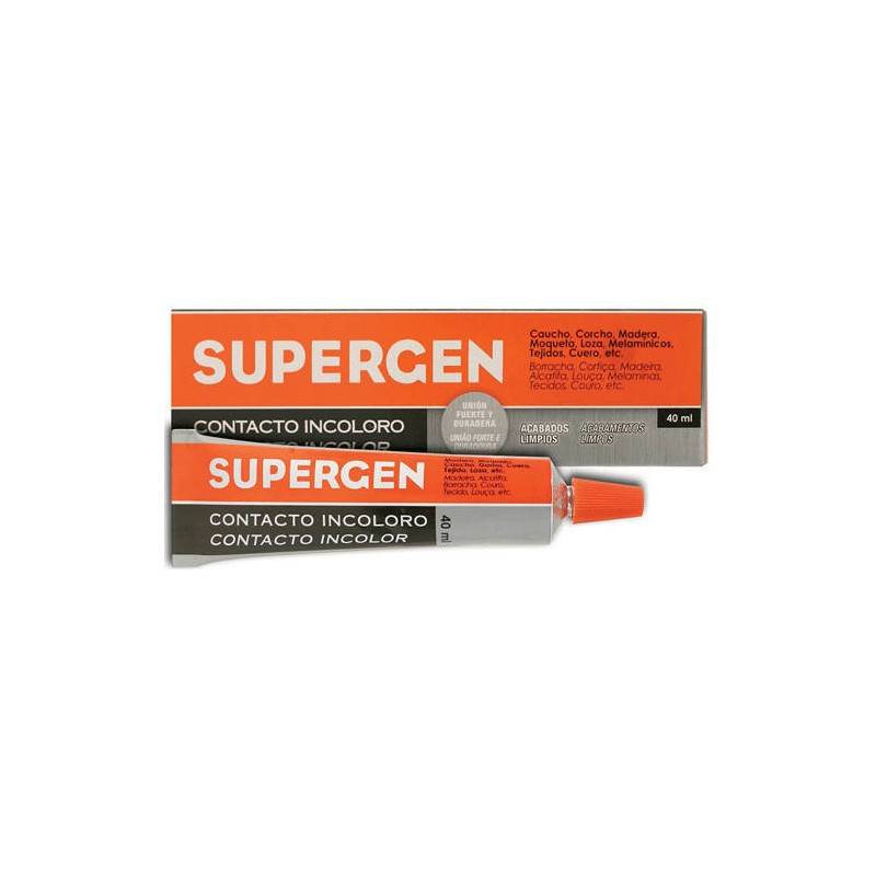 1133-ADHESIVO DE CONTACTO INCOLORO EN TUBO TIPO CLASICO 40ML. SUPERGEN 62601-00000-04 1133-ADHESIVO DE CONTACTO INCOLORO EN TUBO TIPO CLASICO 40ML. SUPERGEN 62601-00000-04