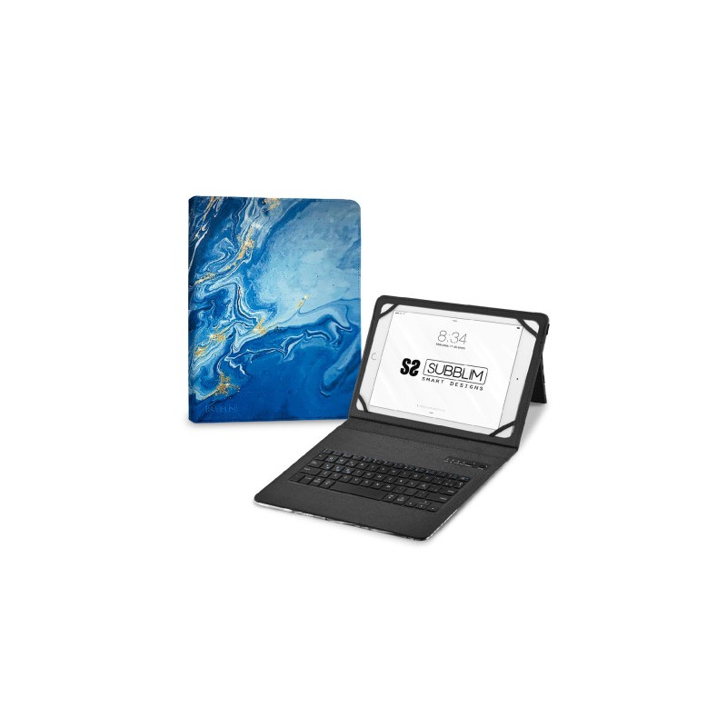 11347-SUBBLIM Funda con Teclado Keytab Pro BT Trendy Marmol Azul 11347-SUBBLIM Funda con Teclado Keytab Pro BT Trendy Marmol Azul