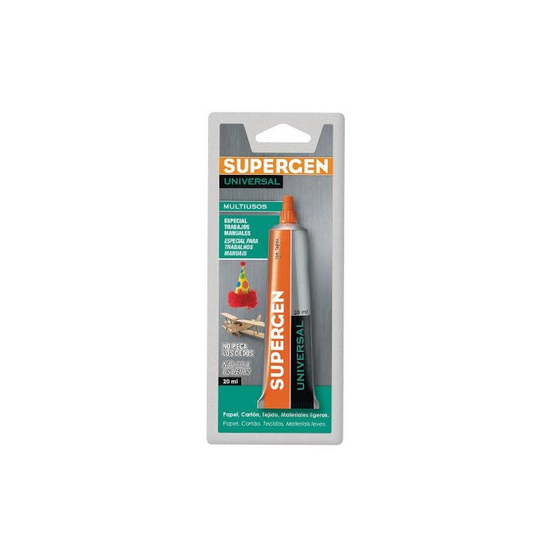 1135-ADHESIVO UNIVERSAL TRANSPARENTE EN TUBO 20ML. SUPERGEN 62620-00000-00 1135-ADHESIVO UNIVERSAL TRANSPARENTE EN TUBO 20ML. SUPERGEN 62620-00000-00