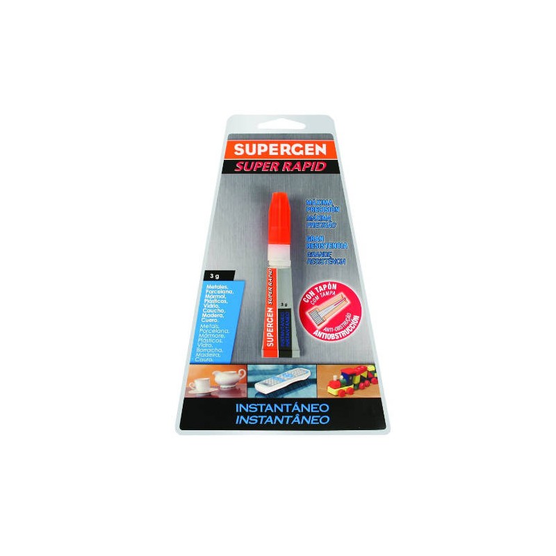 1136-ADHESIVO INSTANTANEO SUPERRAPID TRANSPARENTE EN TUBO 3GR. SUPERGEN 62603-00000-00 1136-ADHESIVO INSTANTANEO SUPERRAPID TRANSPARENTE EN TUBO 3GR. SUPERGEN 62603-00000-00