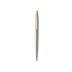 1138-BOLIGRAFO RETRACTIL JOTTER DE ACERO INOXIDABLE CON RIBETE DORADO PUNTO MEDIO TINTA AZUL PARKER 1953182