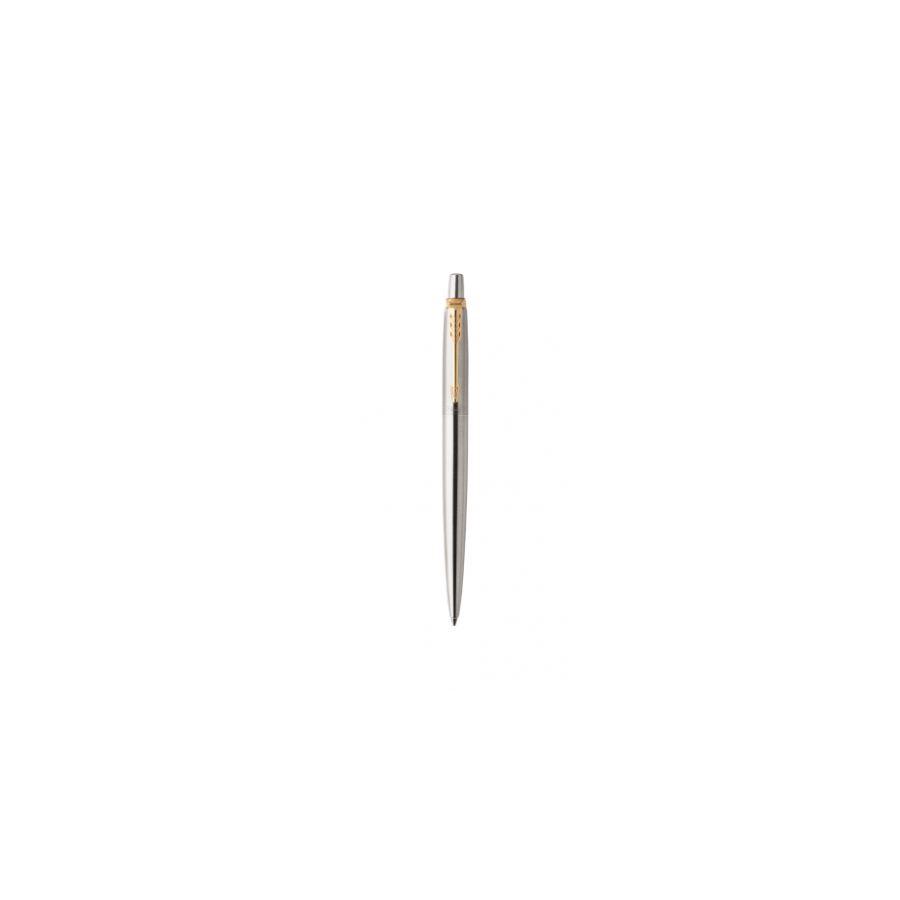 1138-BOLIGRAFO RETRACTIL JOTTER DE ACERO INOXIDABLE CON RIBETE DORADO PUNTO MEDIO TINTA AZUL PARKER 1953182