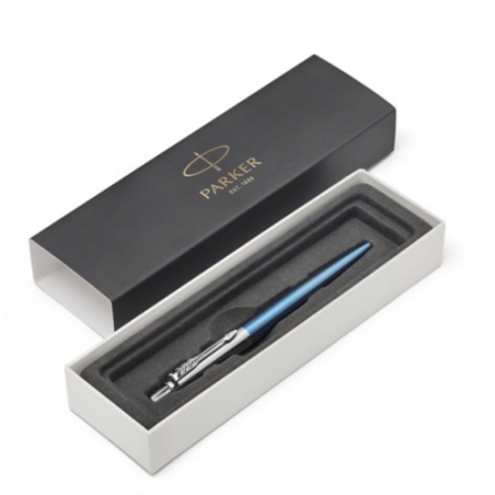 1147-BOLIGRAFO RETRACTIL JOTTER WATERLOO AZUL CON RIBETE CROMADO PUNTO MEDIO TINTA AZUL PARKER 1953191