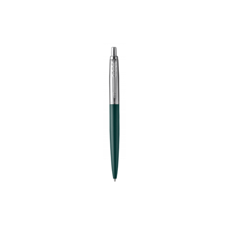 1152-BOLIGRAFO JOTTER XL GREENWICH VERDE MATE RIBETE DE COLOR CROMADO PLUMIN MEDIO TINTA AZUL PARKER 2068511