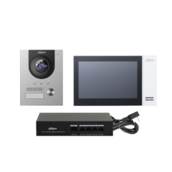 11538-(DHI-KTP01L(S) )DAHUA KIT DE VIDEOPORTERO IP COMPUESTO POR 1X VIDEOPORTERO DHI-VTO2201F-P 1X MONITOR (VTH2421FW-P)