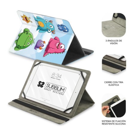 11656-FUNDA TABLET UNIVERSAL TRENDY CASE MONSTERS 11"