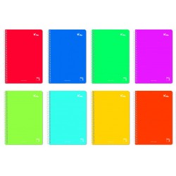 1169-CUADERNO ESPIRAL SERIE XTRA TAPA DURA 60 GRS. FOLIO (215X310MM.) 80 HOJAS CUADRICULA 3X3 CON MARGEN SURTIDO PACSA 1